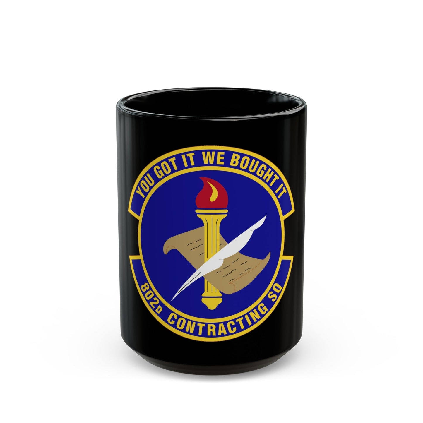 802d Contracting Squadron (U.S. Air Force) Black Coffee Mug-15oz-The Sticker Space