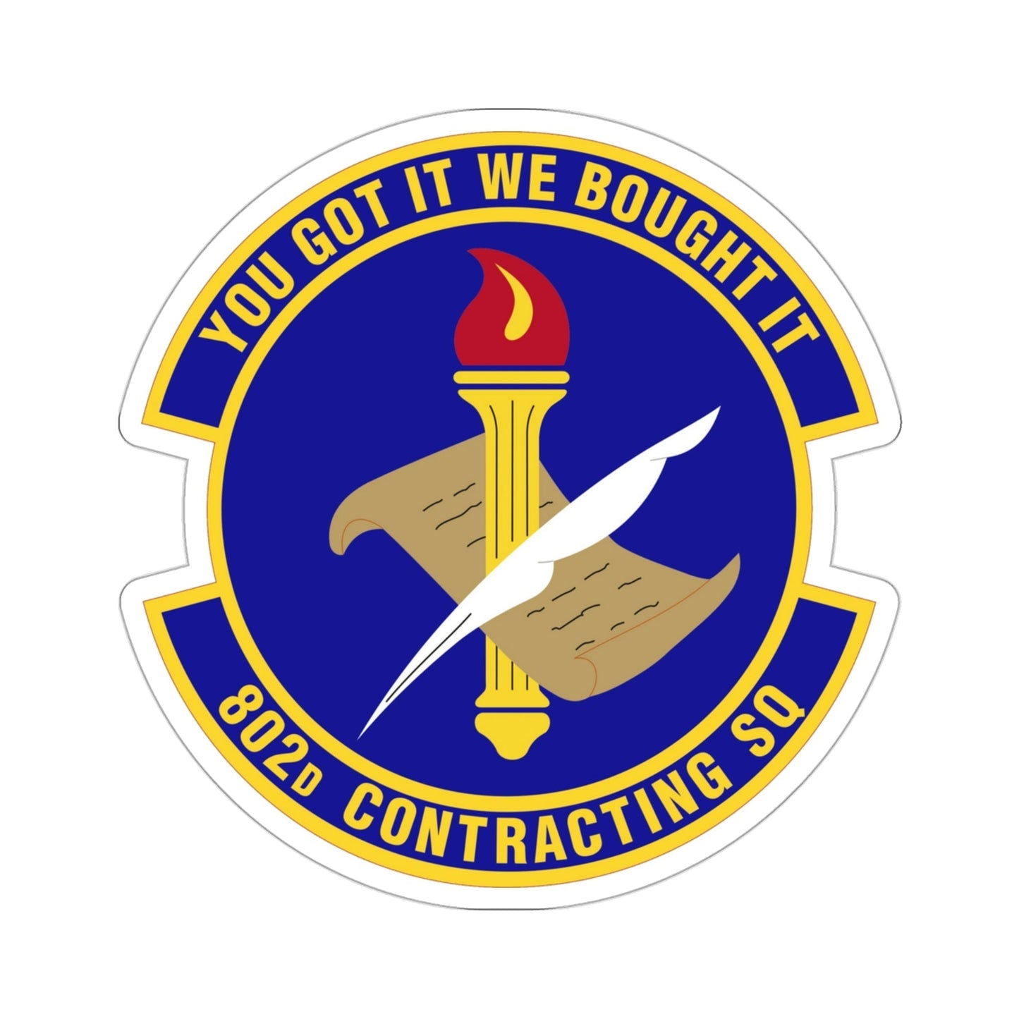 802d Contracting Squadron (U.S. Air Force) STICKER Vinyl Die-Cut Decal-3 Inch-The Sticker Space