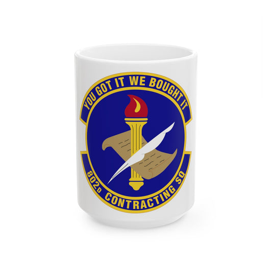802d Contracting Squadron (U.S. Air Force) White Coffee Mug-15oz-The Sticker Space