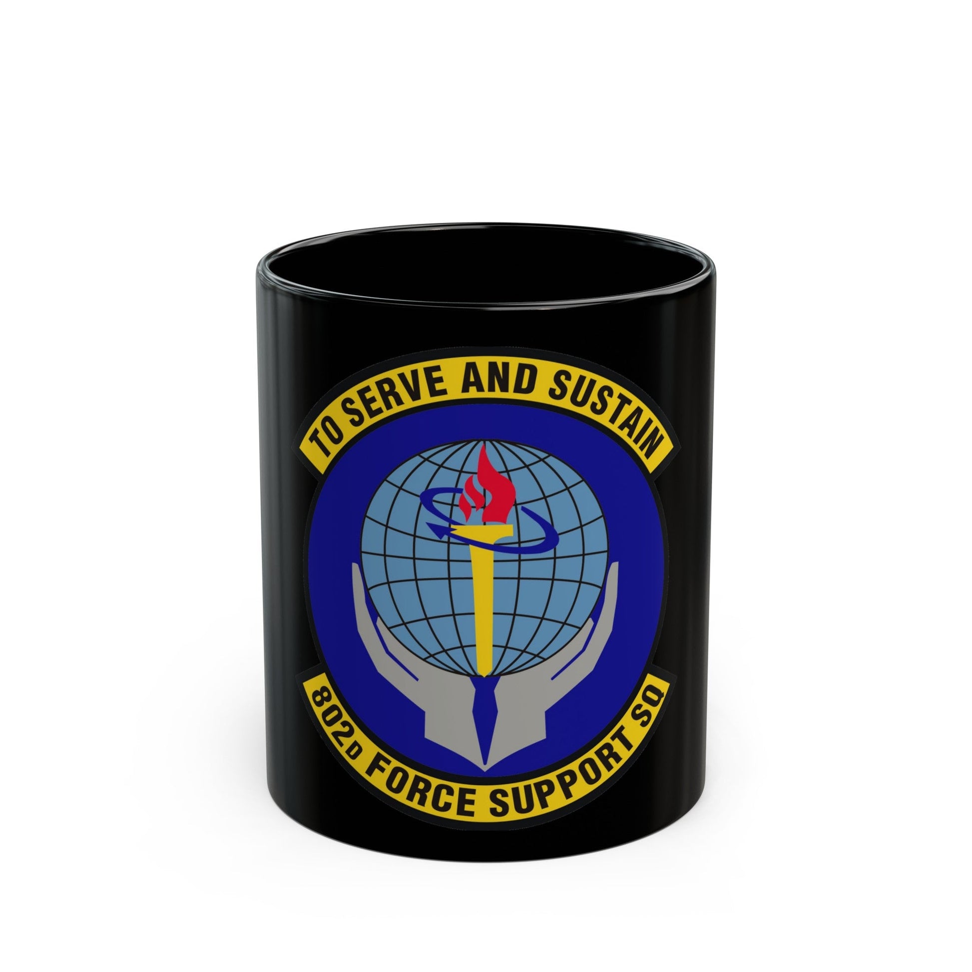 802d Force Support Squadron (U.S. Air Force) Black Coffee Mug-11oz-The Sticker Space