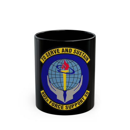 802d Force Support Squadron (U.S. Air Force) Black Coffee Mug-11oz-The Sticker Space