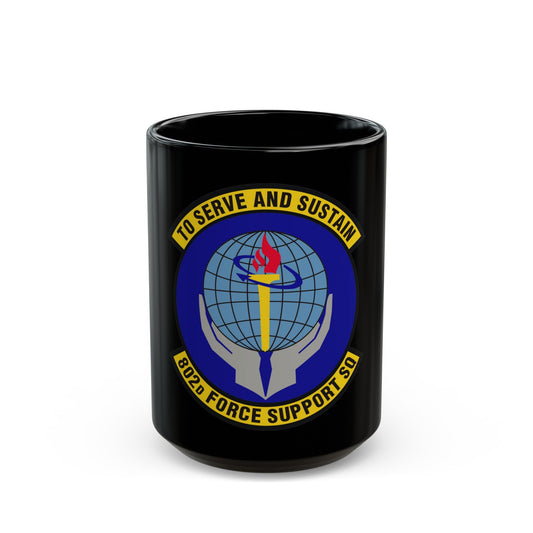 802d Force Support Squadron (U.S. Air Force) Black Coffee Mug-15oz-The Sticker Space