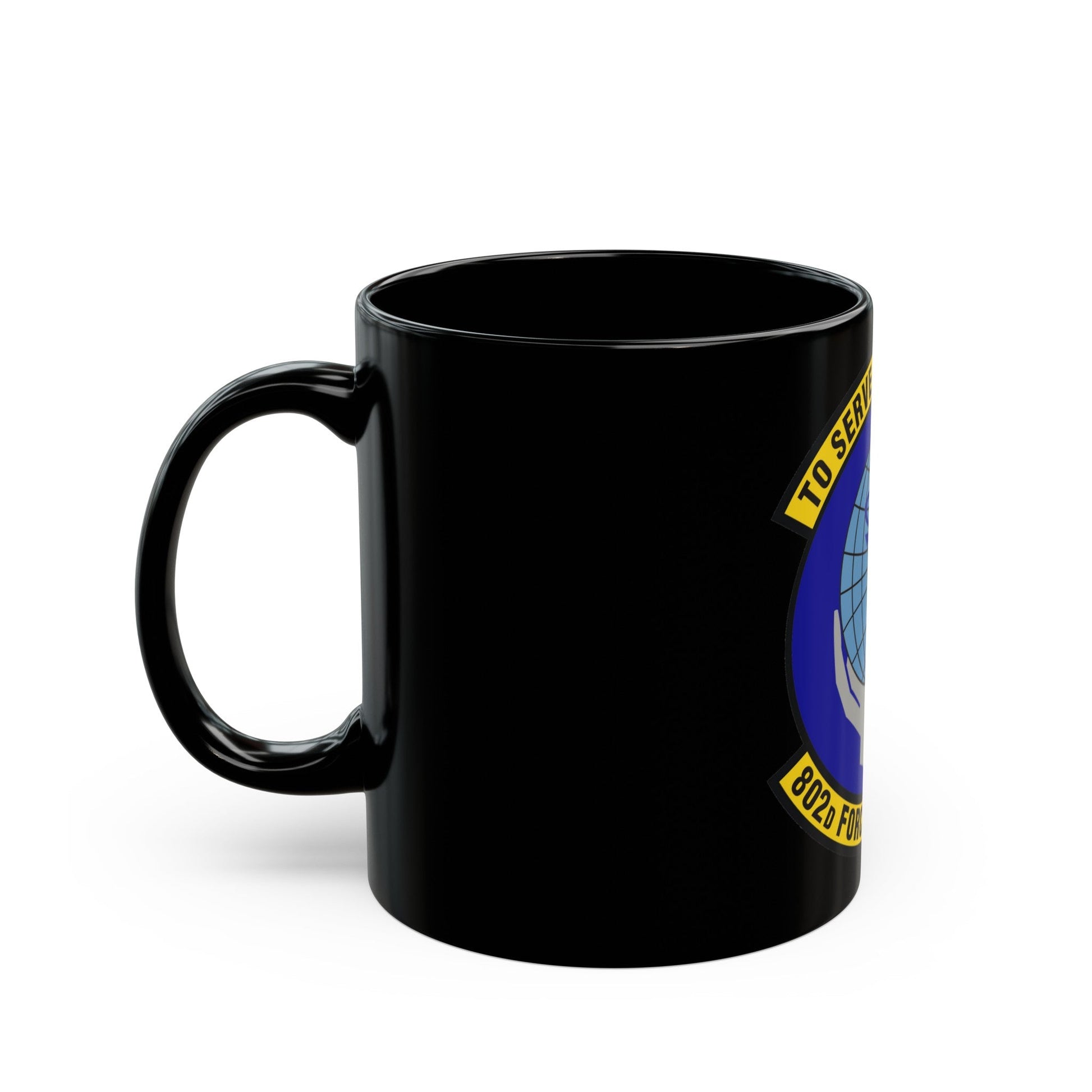 802d Force Support Squadron (U.S. Air Force) Black Coffee Mug-The Sticker Space