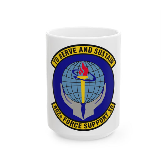 802d Force Support Squadron (U.S. Air Force) White Coffee Mug-15oz-The Sticker Space