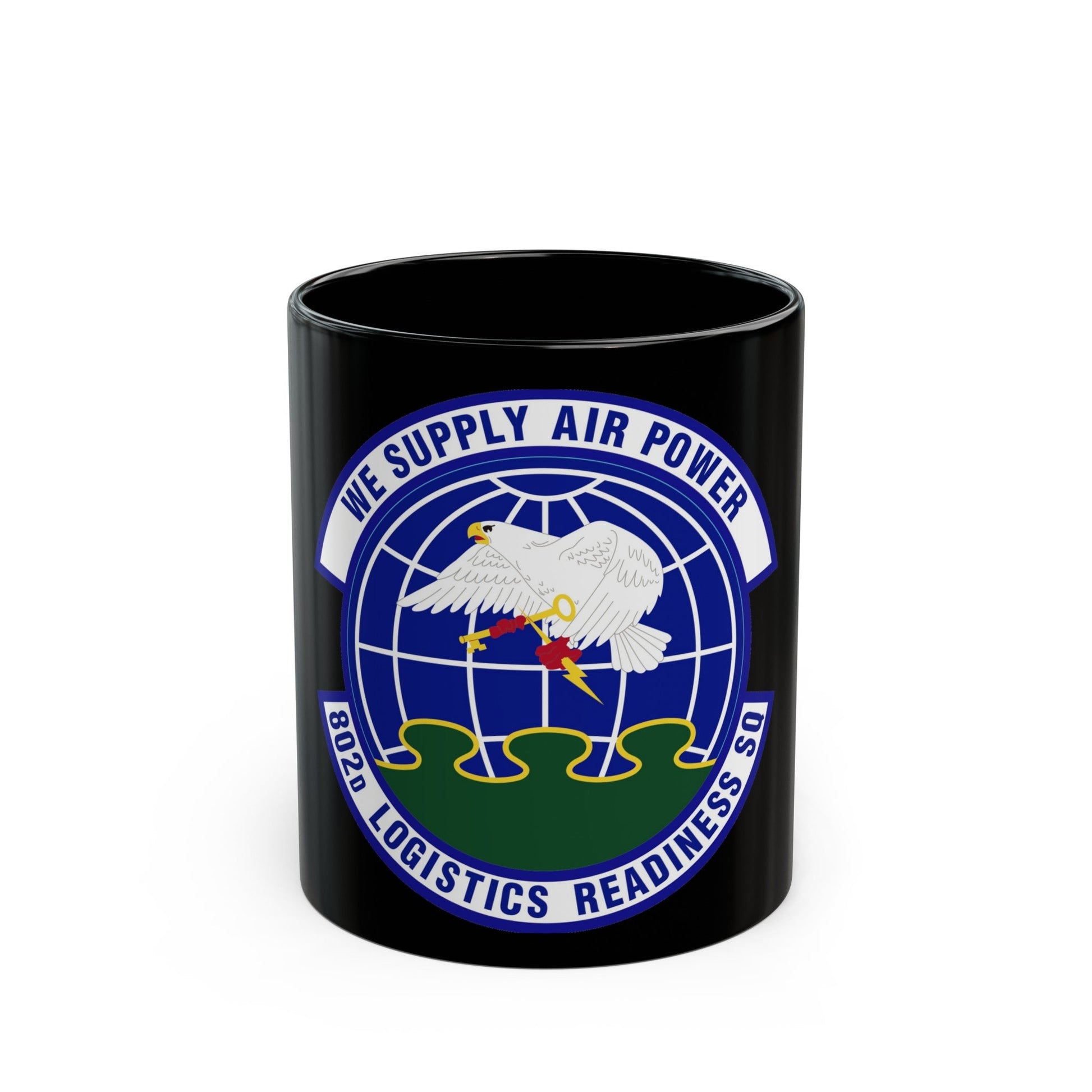 802d Logistics Readiness Squadron (U.S. Air Force) Black Coffee Mug-11oz-The Sticker Space