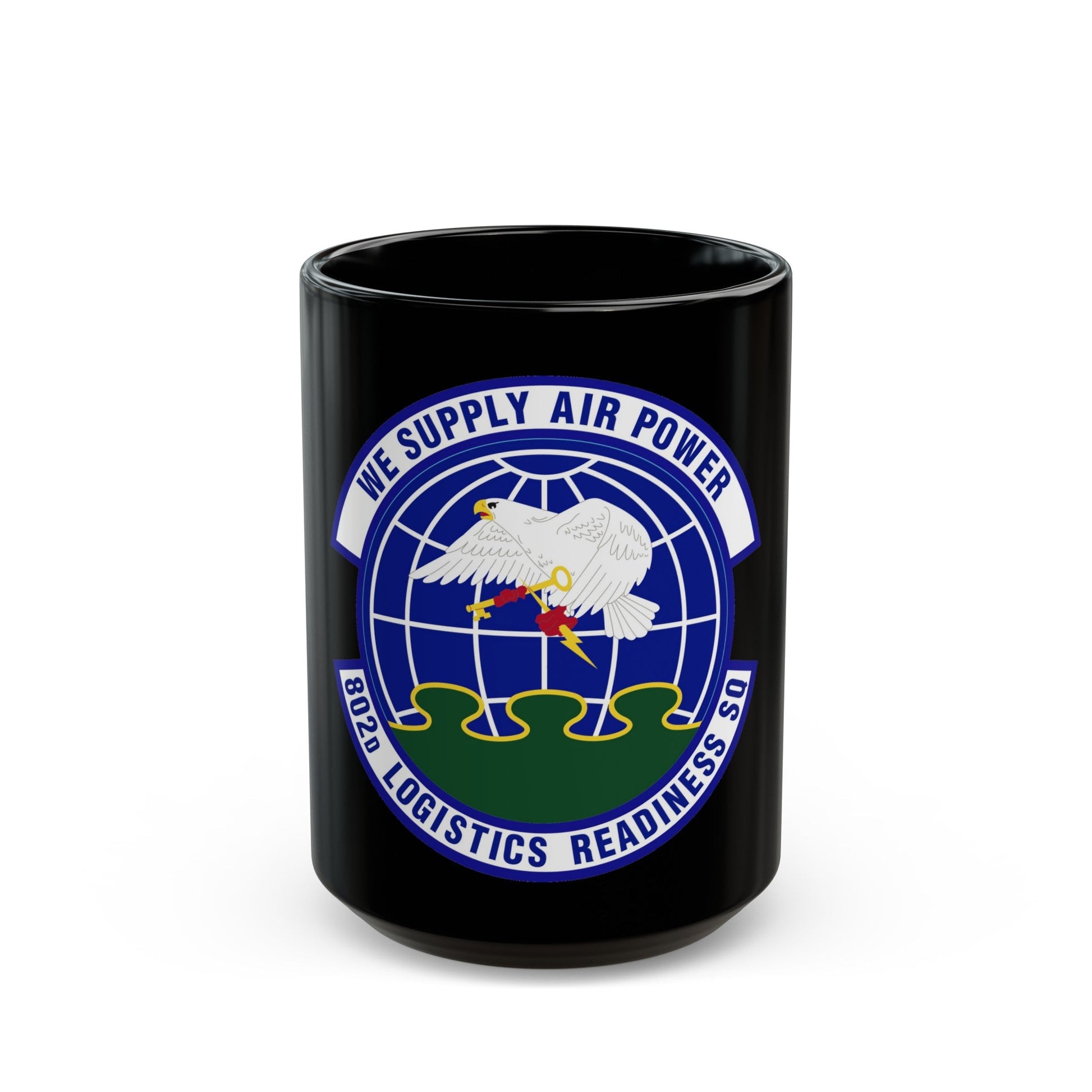 802d Logistics Readiness Squadron (U.S. Air Force) Black Coffee Mug-15oz-The Sticker Space