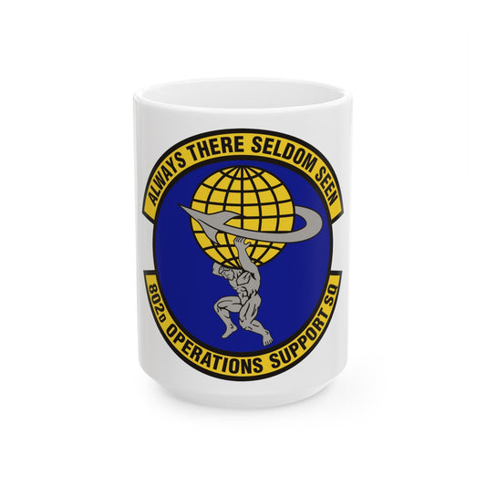 802d Operations Support Squadron (U.S. Air Force) White Coffee Mug-15oz-The Sticker Space