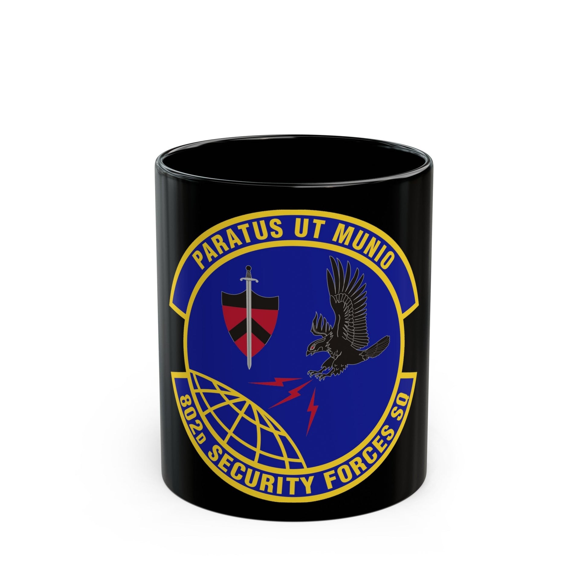 802d Security Forces Squadron (U.S. Air Force) Black Coffee Mug-11oz-The Sticker Space