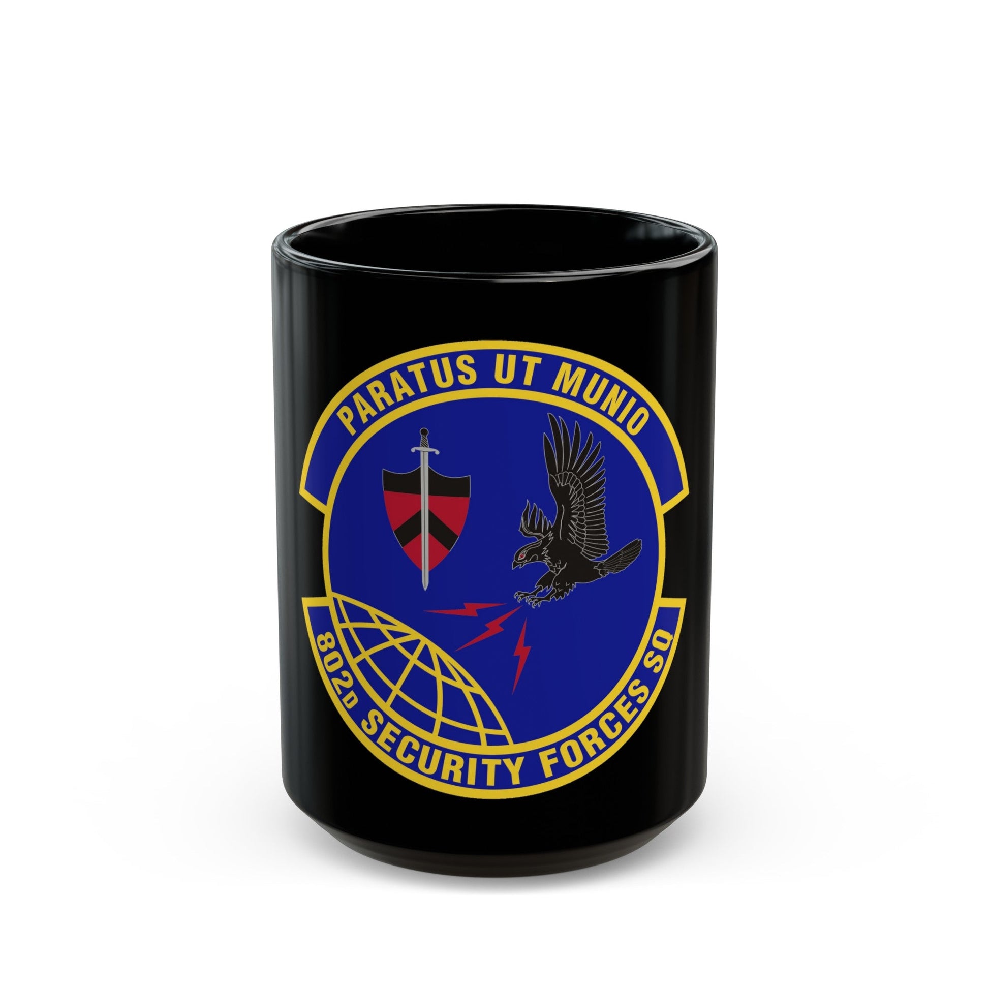 802d Security Forces Squadron (U.S. Air Force) Black Coffee Mug-15oz-The Sticker Space