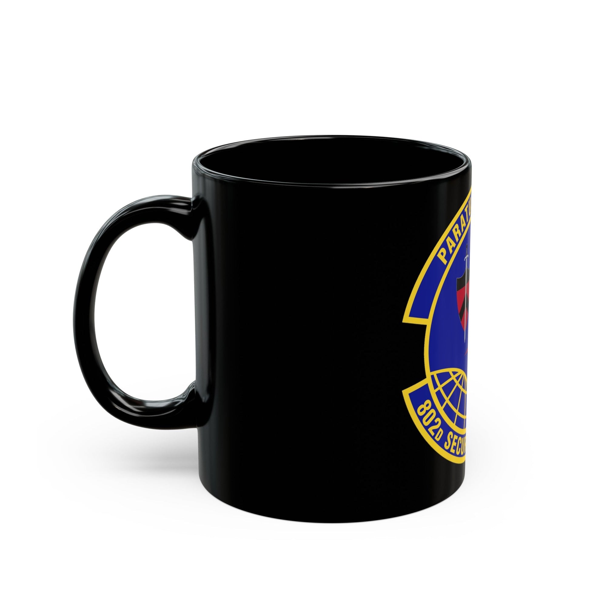 802d Security Forces Squadron (U.S. Air Force) Black Coffee Mug-The Sticker Space