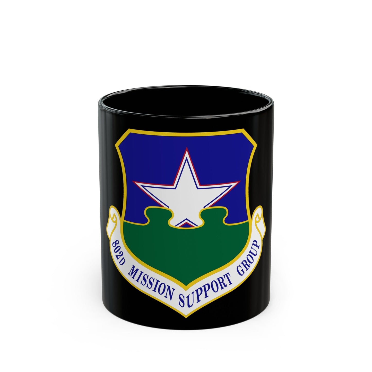 802nd Mission Support Group (U.S. Air Force) Black Coffee Mug-11oz-The Sticker Space