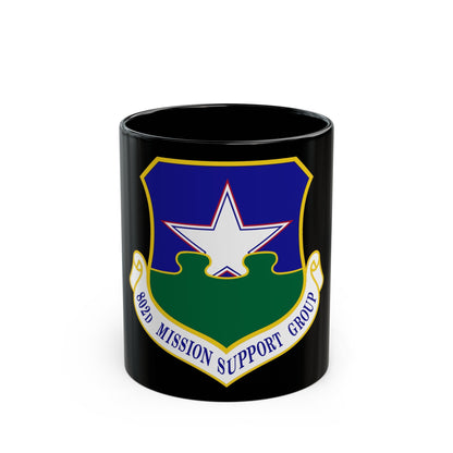 802nd Mission Support Group (U.S. Air Force) Black Coffee Mug-11oz-The Sticker Space