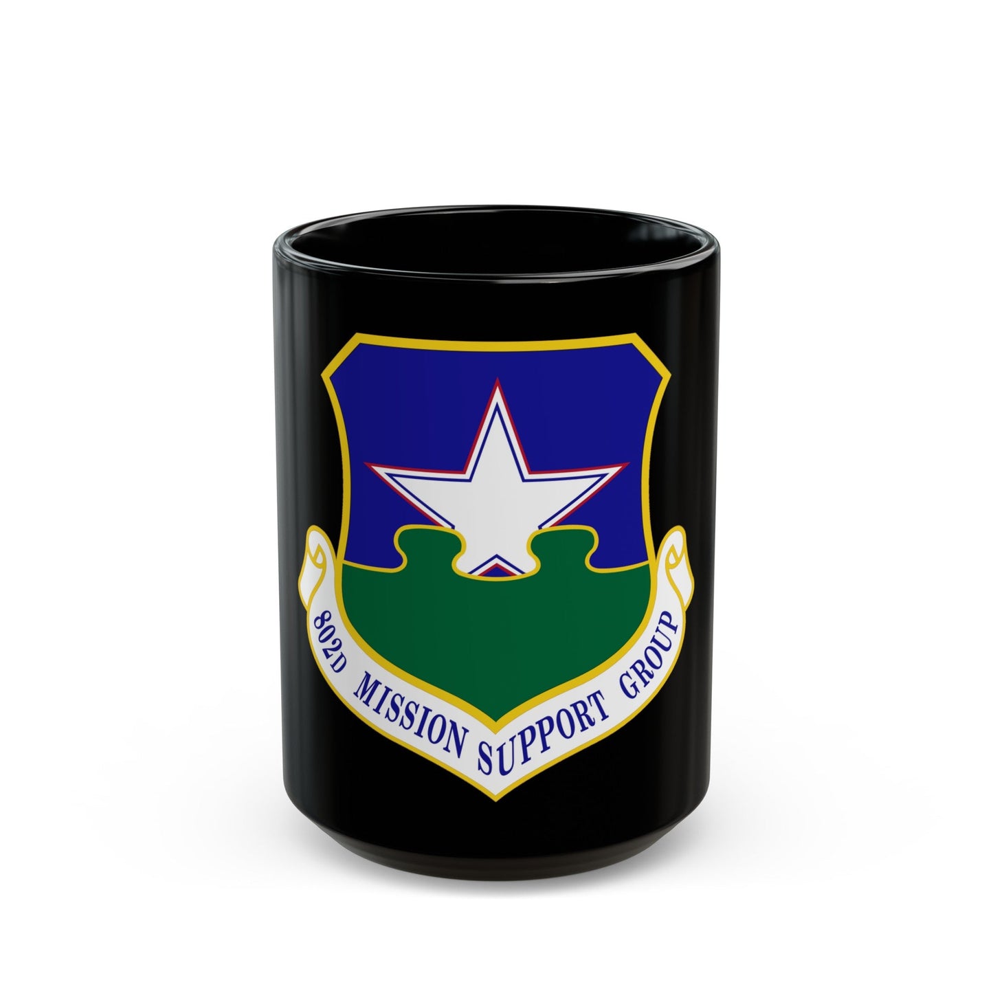 802nd Mission Support Group (U.S. Air Force) Black Coffee Mug-15oz-The Sticker Space