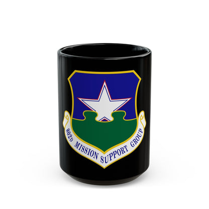802nd Mission Support Group (U.S. Air Force) Black Coffee Mug-15oz-The Sticker Space