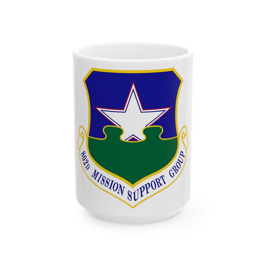 802nd Mission Support Group (U.S. Air Force) White Coffee Mug-15oz-The Sticker Space
