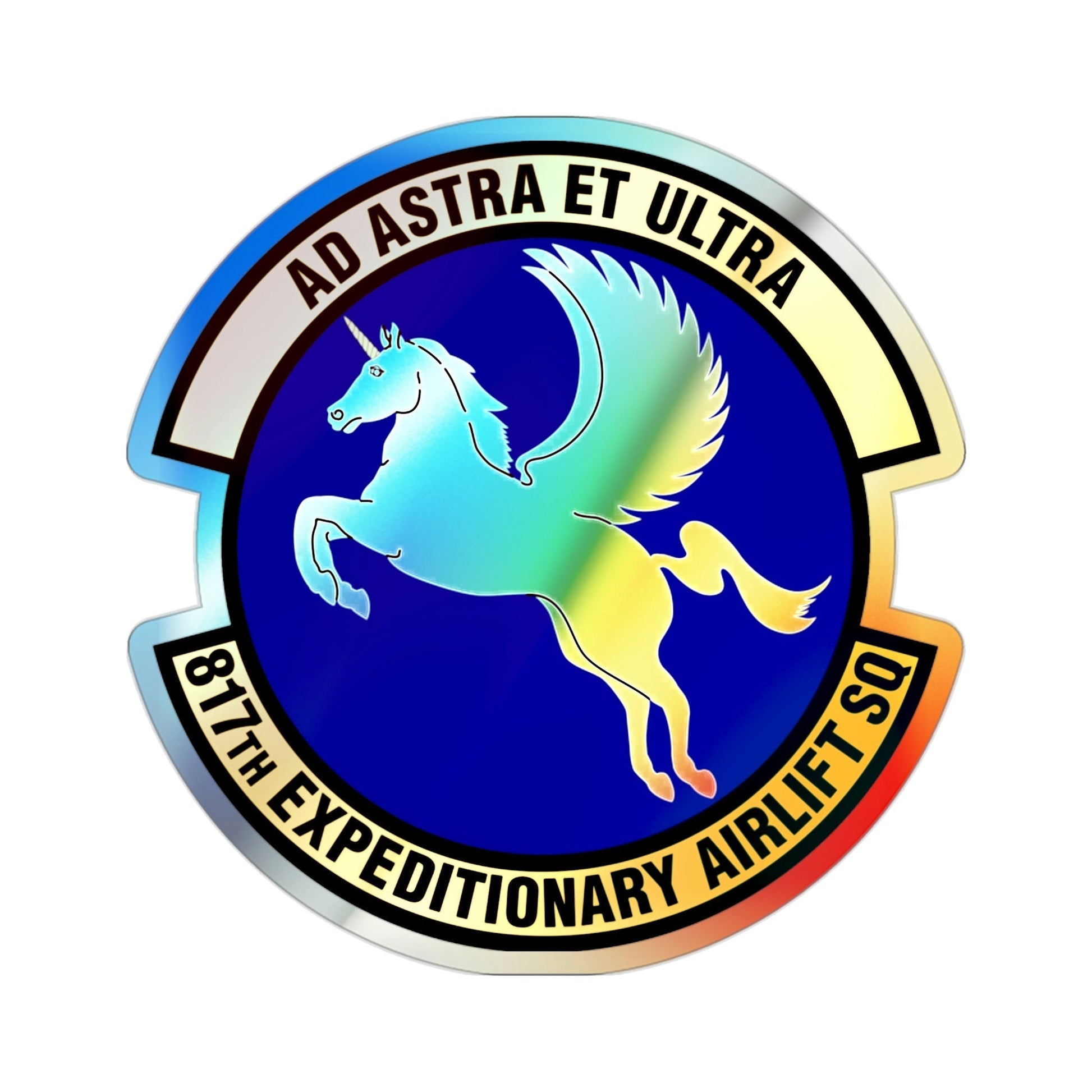 817th Expeditionary Airlift Squadron (U.S. Air Force) Holographic STICKER Die-Cut Vinyl Decal-2 Inch-The Sticker Space