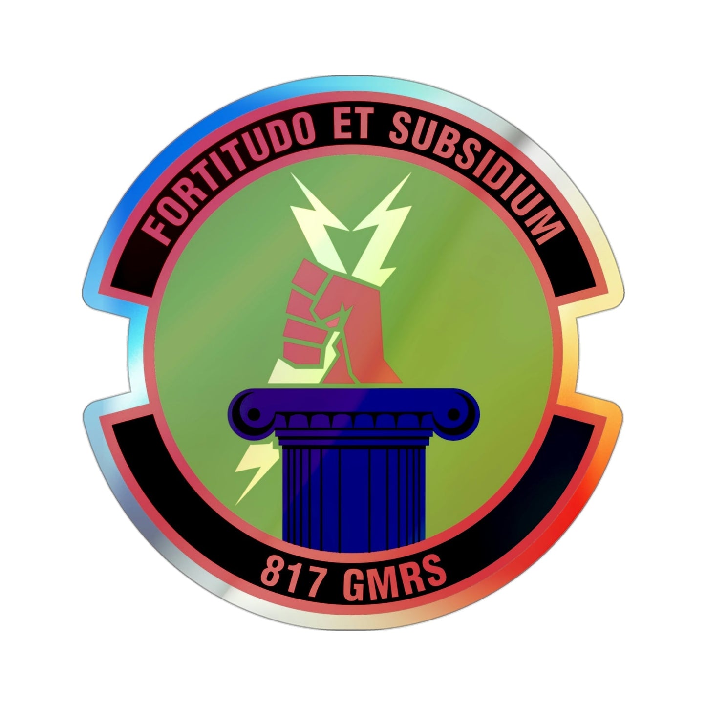 817th Global Mobility Readiness Squadron (U.S. Air Force) Holographic STICKER Die-Cut Vinyl Decal-3 Inch-The Sticker Space