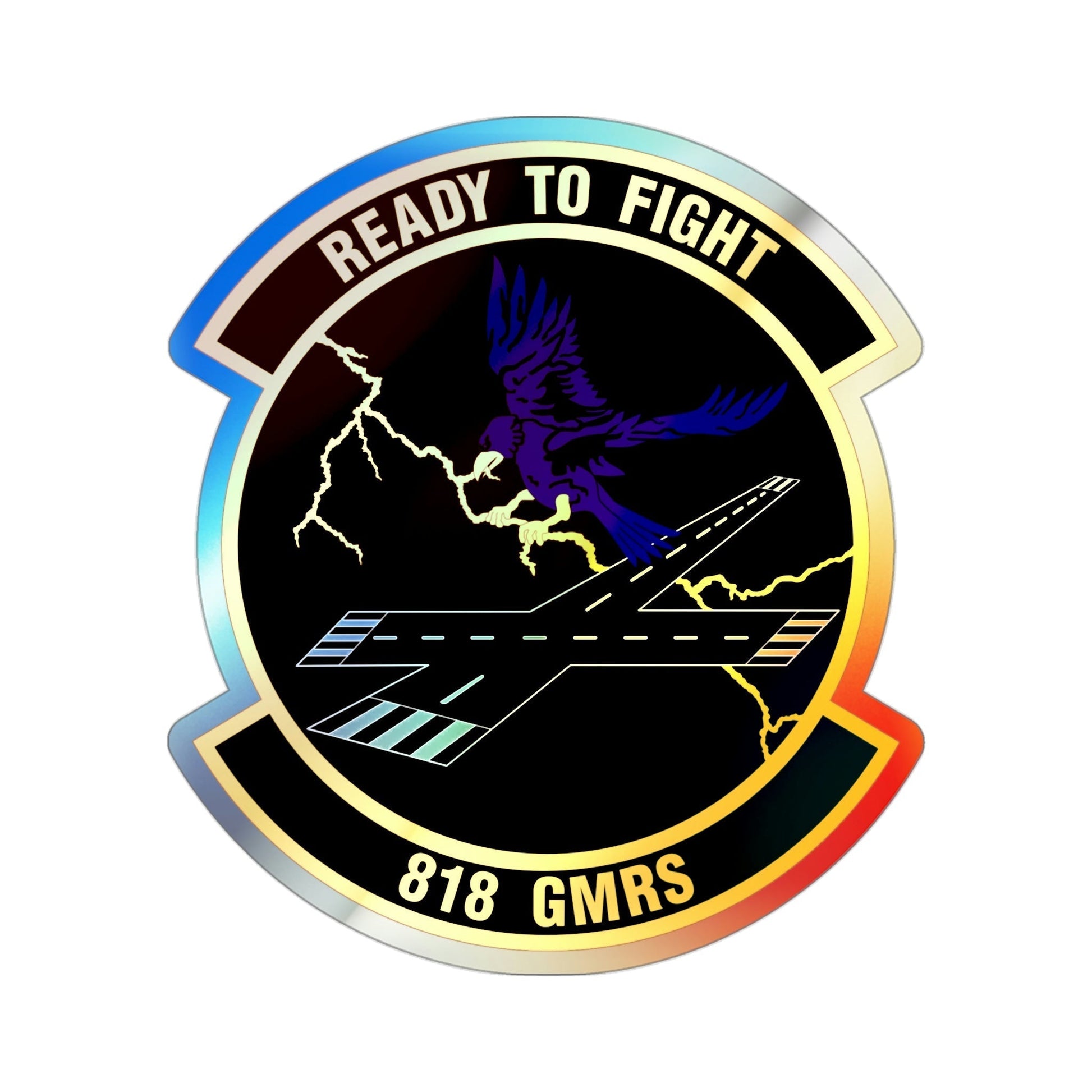 818th Global Mobility Readiness Squadron (U.S. Air Force) Holographic STICKER Die-Cut Vinyl Decal-3 Inch-The Sticker Space