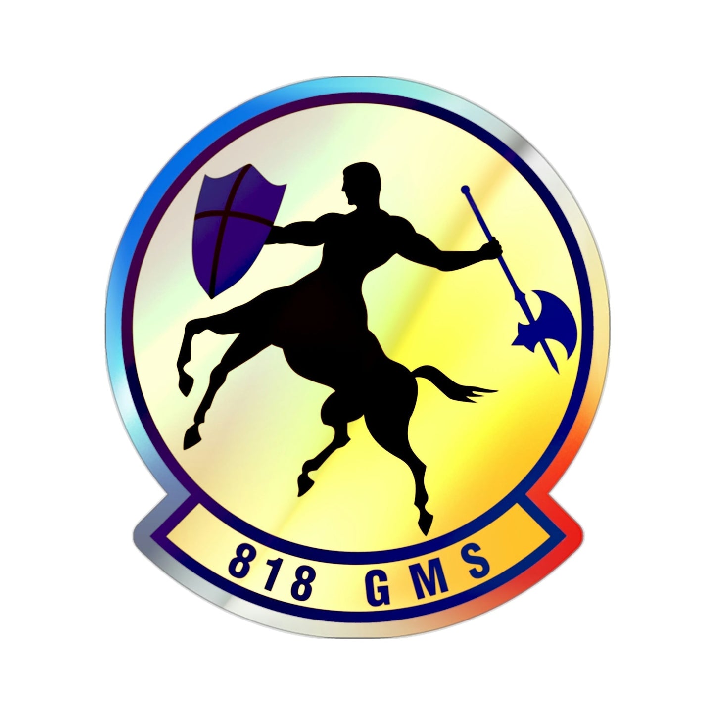 818th Global Mobility Squadron (U.S. Air Force) Holographic STICKER Die-Cut Vinyl Decal-2 Inch-The Sticker Space