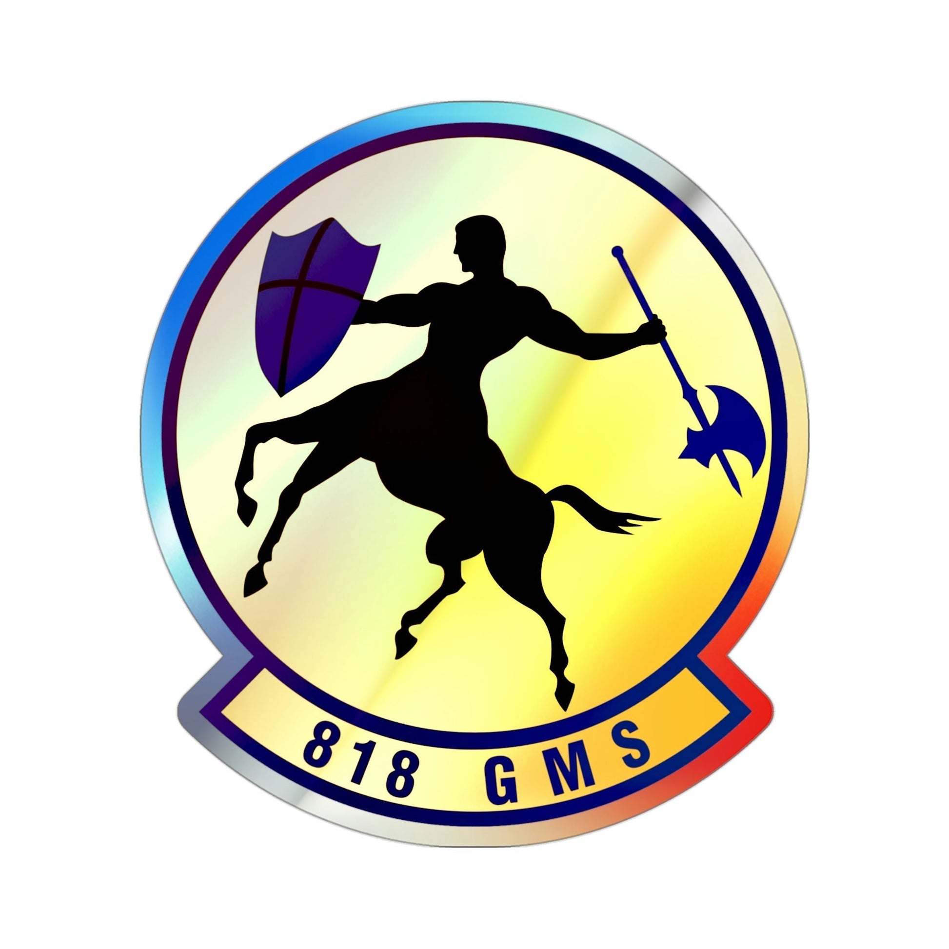 818th Global Mobility Squadron (U.S. Air Force) Holographic STICKER Die-Cut Vinyl Decal-3 Inch-The Sticker Space