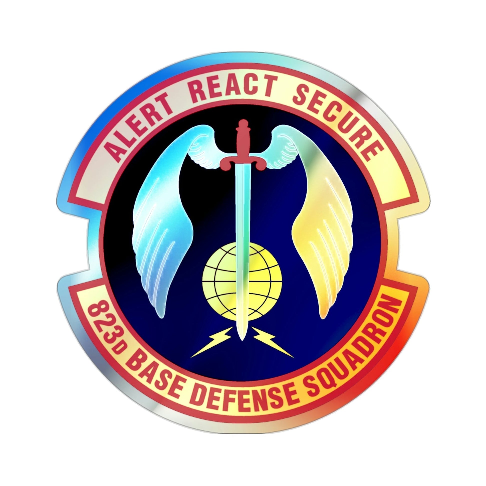 823 Base Defense Squadron ACC (U.S. Air Force) Holographic STICKER Die-Cut Vinyl Decal-2 Inch-The Sticker Space