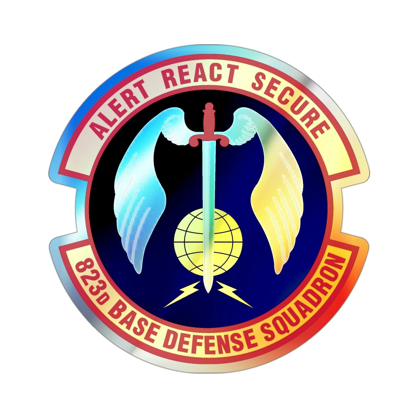 823 Base Defense Squadron ACC (U.S. Air Force) Holographic STICKER Die-Cut Vinyl Decal-3 Inch-The Sticker Space