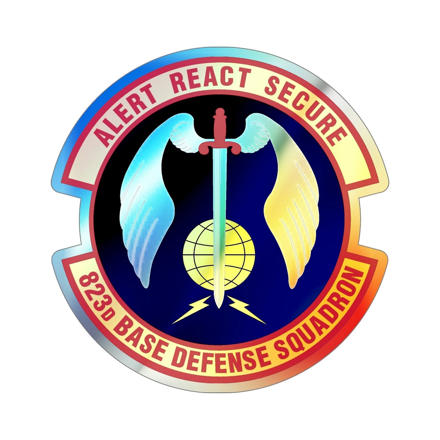 823 Base Defense Squadron ACC (U.S. Air Force) Holographic STICKER Die-Cut Vinyl Decal-6 Inch-The Sticker Space