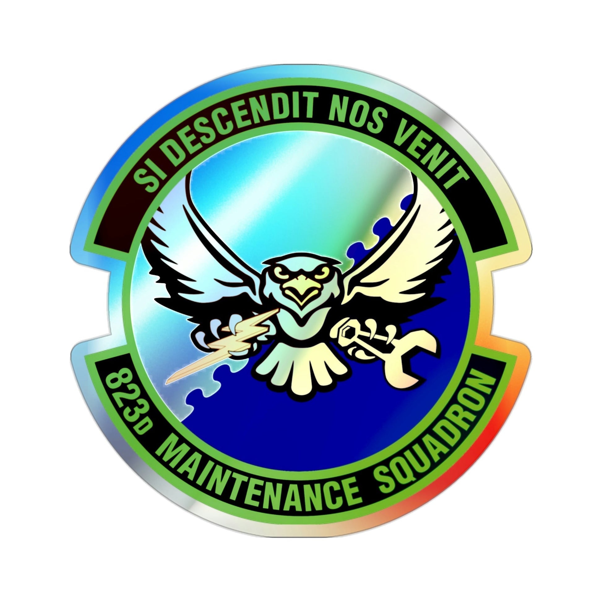 823 Maintenance Squadron (U.S. Air Force) Holographic STICKER Die-Cut Vinyl Decal-2 Inch-The Sticker Space