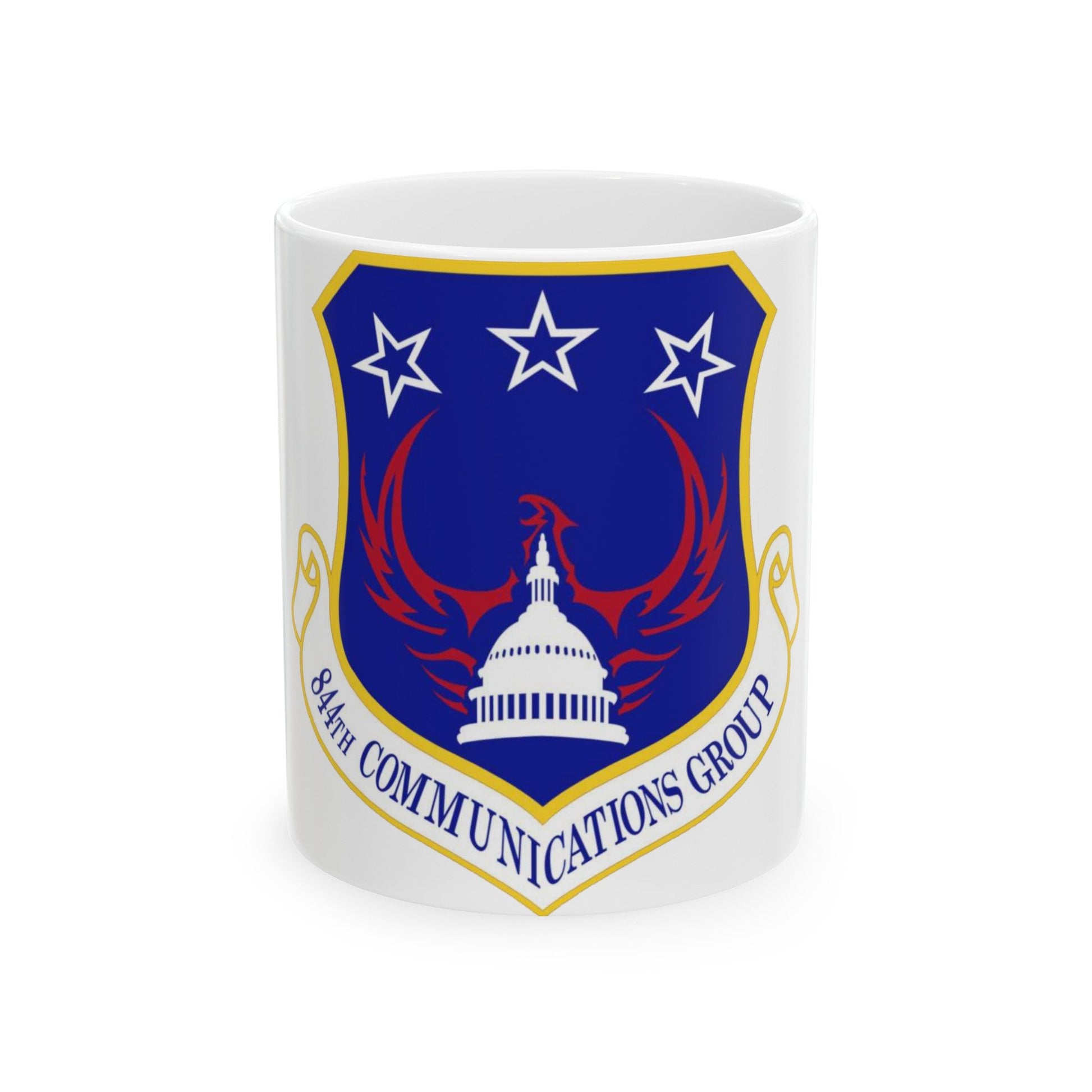 844th Communications Group (U.S. Air Force) White Coffee Mug-11oz-The Sticker Space