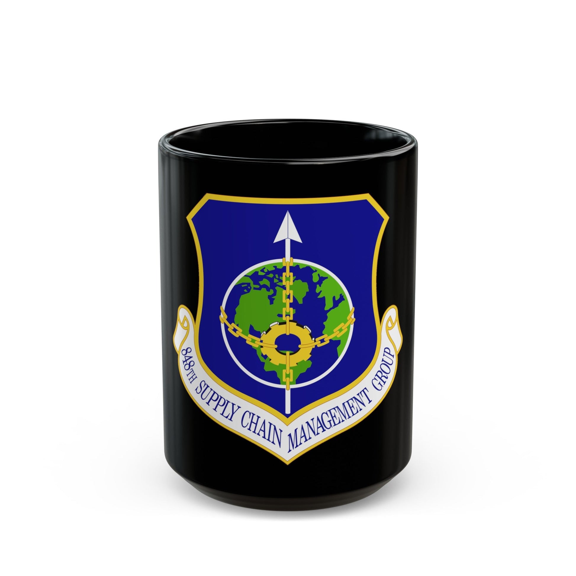 848 Supply Chain Management Group AFMC (U.S. Air Force) Black Coffee Mug-15oz-The Sticker Space