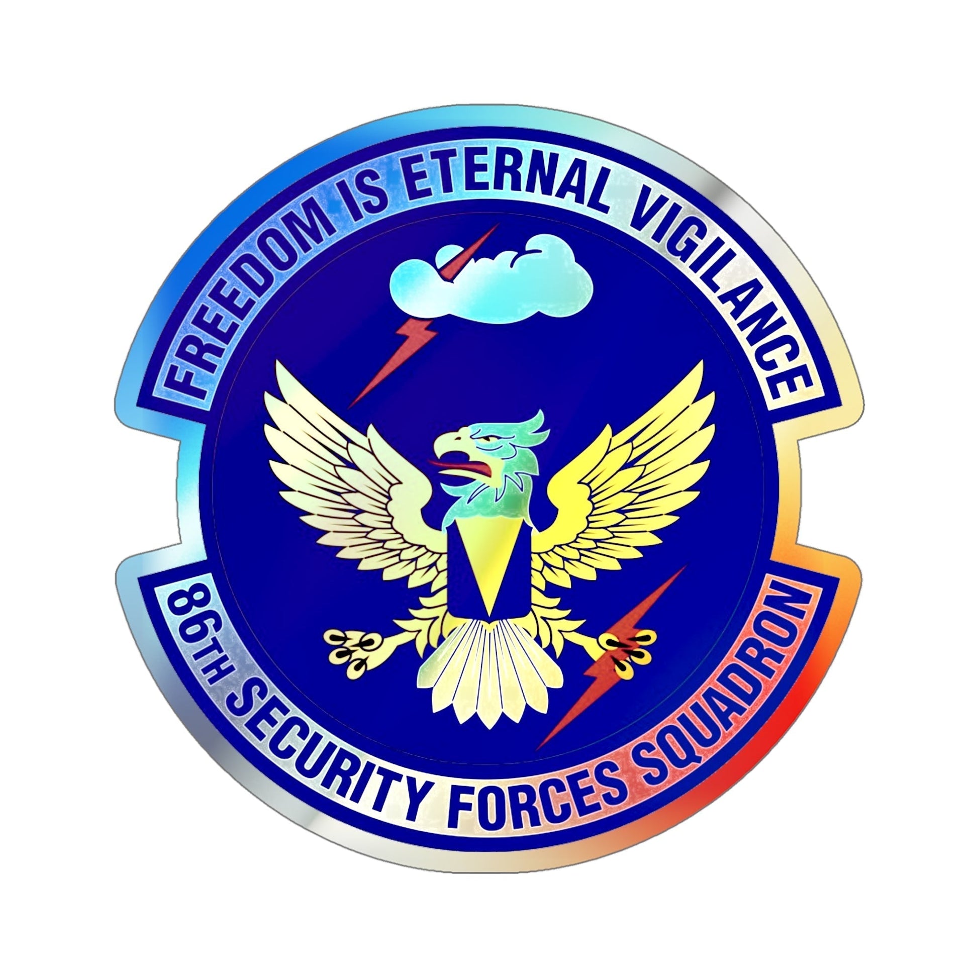 86 Security Forces Squadron USAFE (U.S. Air Force) Holographic STICKER Die-Cut Vinyl Decal-5 Inch-The Sticker Space