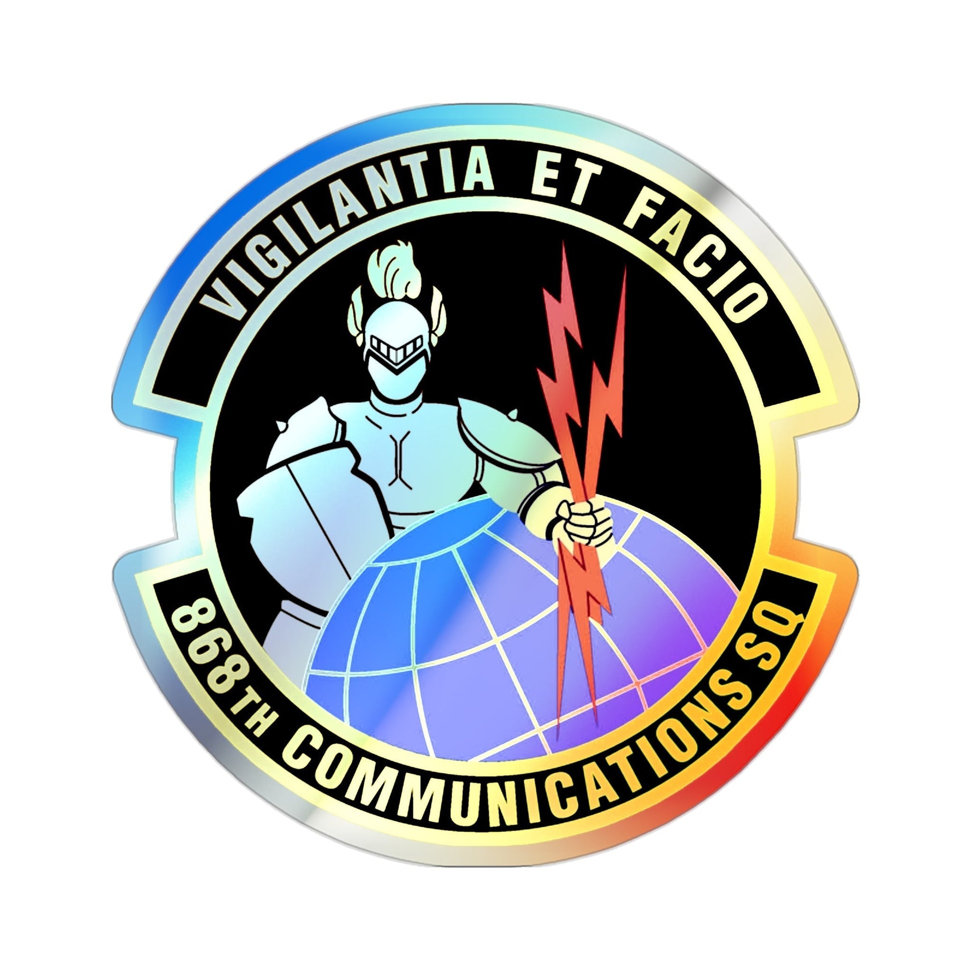 868th Communications Squadron (U.S. Air Force) Holographic STICKER Die-Cut Vinyl Decal-2 Inch-The Sticker Space