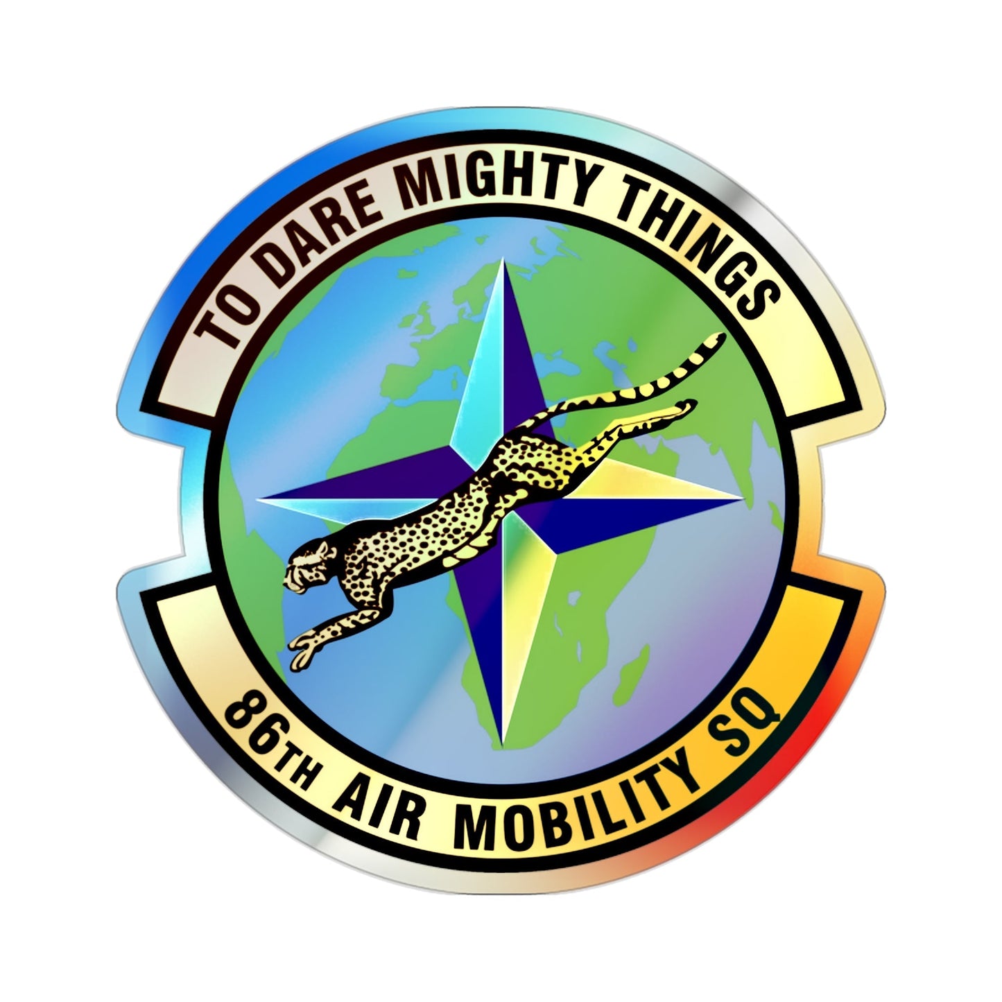 86th Air Mobility Squadron (U.S. Air Force) Holographic STICKER Die-Cut Vinyl Decal-2 Inch-The Sticker Space