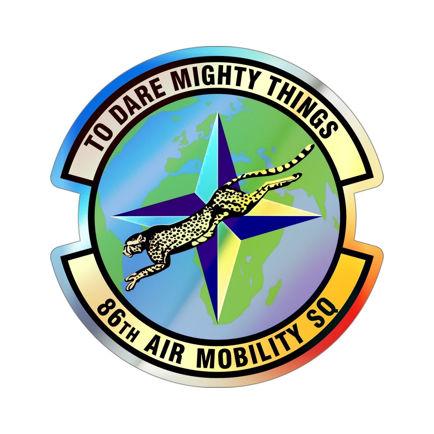 86th Air Mobility Squadron (U.S. Air Force) Holographic STICKER Die-Cut Vinyl Decal-4 Inch-The Sticker Space
