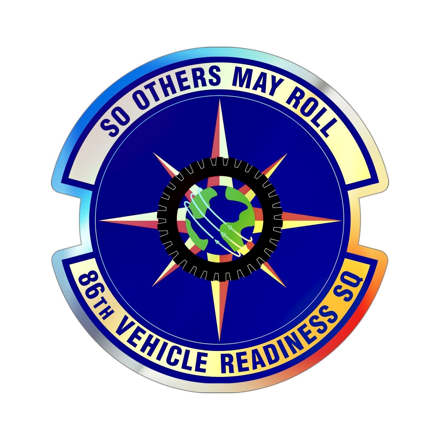 86th Vehicle Readiness Squadron (U.S. Air Force) Holographic STICKER Die-Cut Vinyl Decal-4 Inch-The Sticker Space