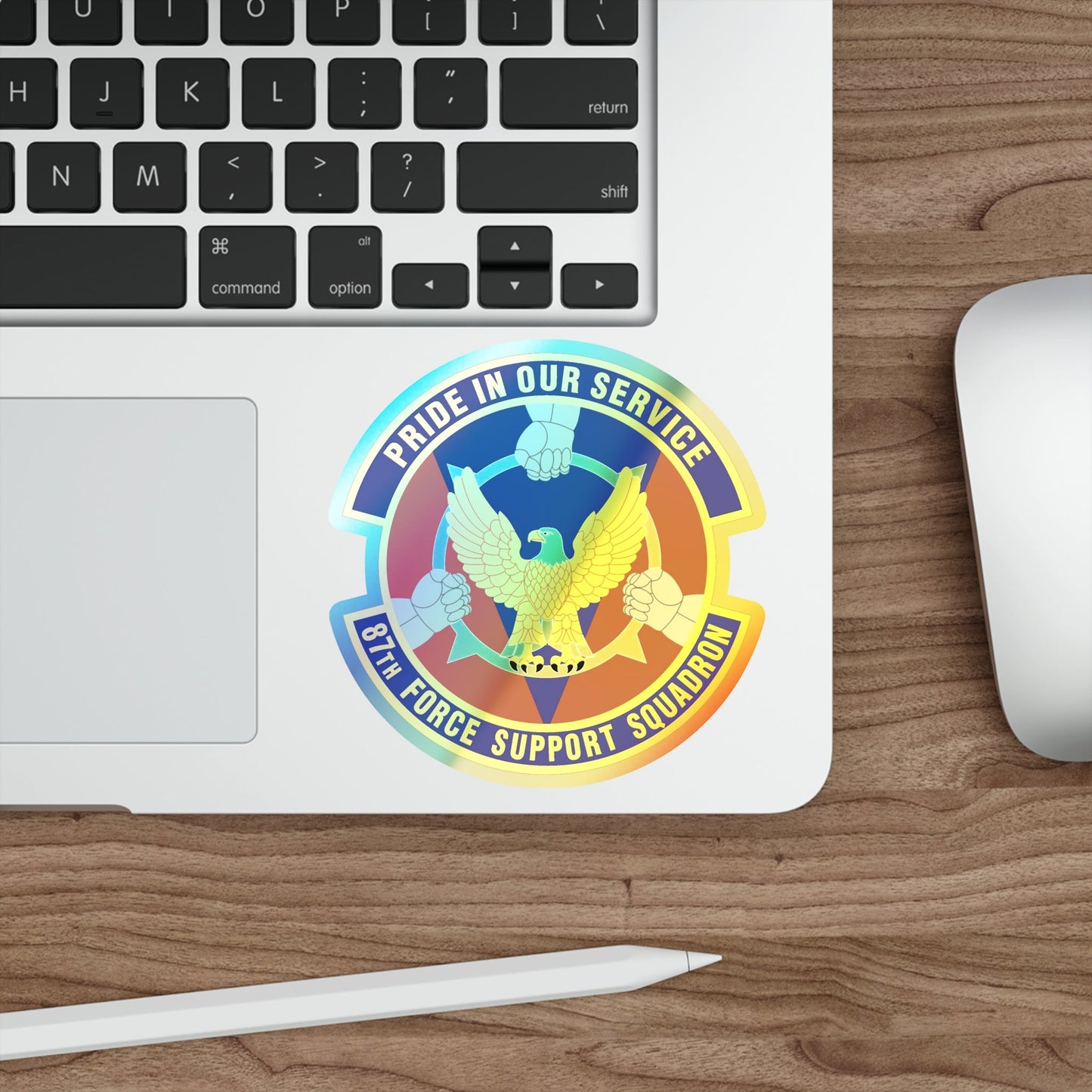 87 Force Support Squadron AMC (U.S. Air Force) Holographic STICKER Die-Cut Vinyl Decal-The Sticker Space