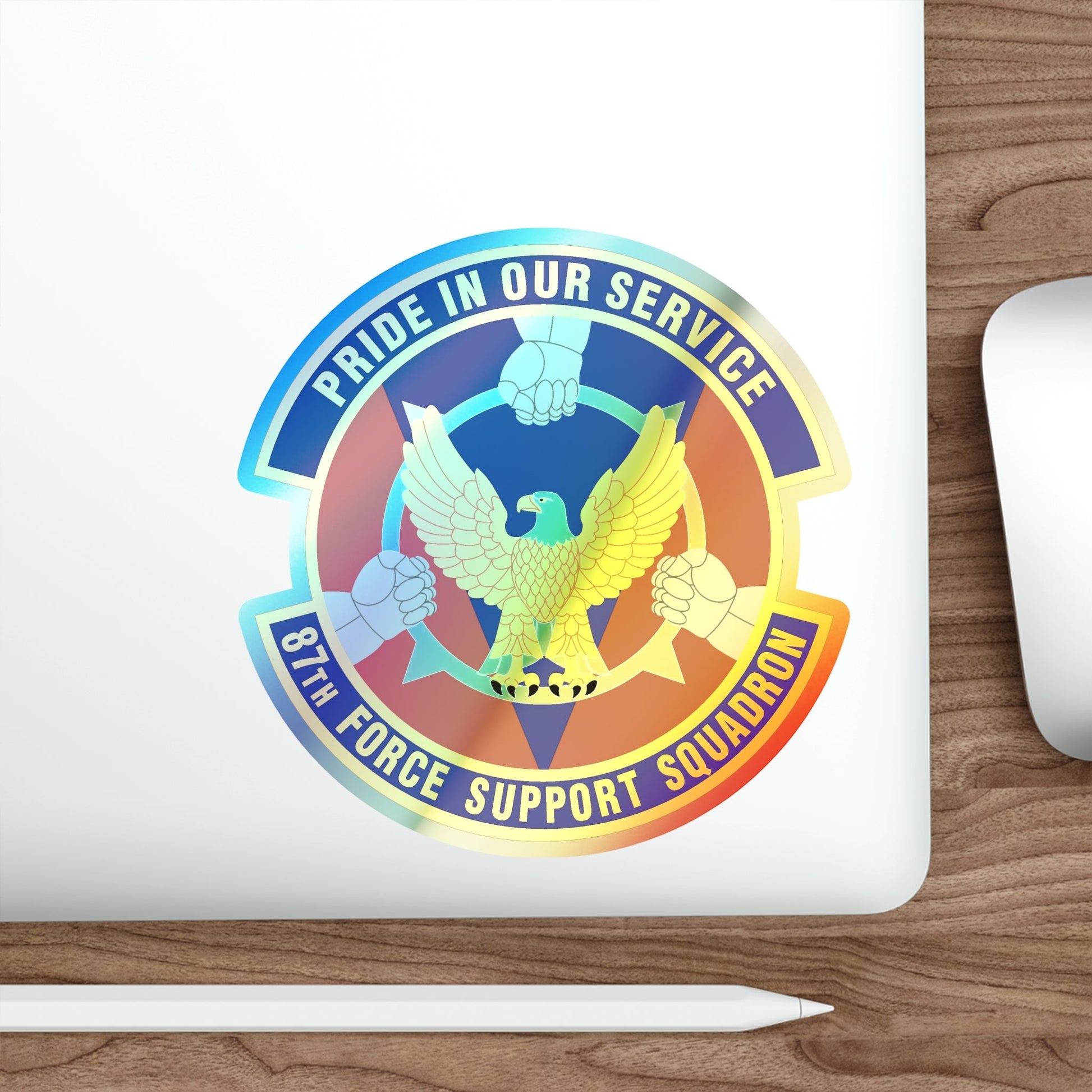 87 Force Support Squadron AMC (U.S. Air Force) Holographic STICKER Die-Cut Vinyl Decal-The Sticker Space