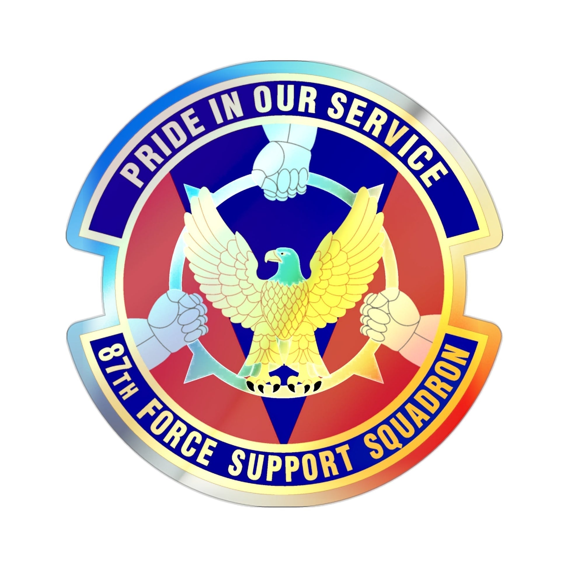 87 Force Support Squadron AMC (U.S. Air Force) Holographic STICKER Die-Cut Vinyl Decal-2 Inch-The Sticker Space
