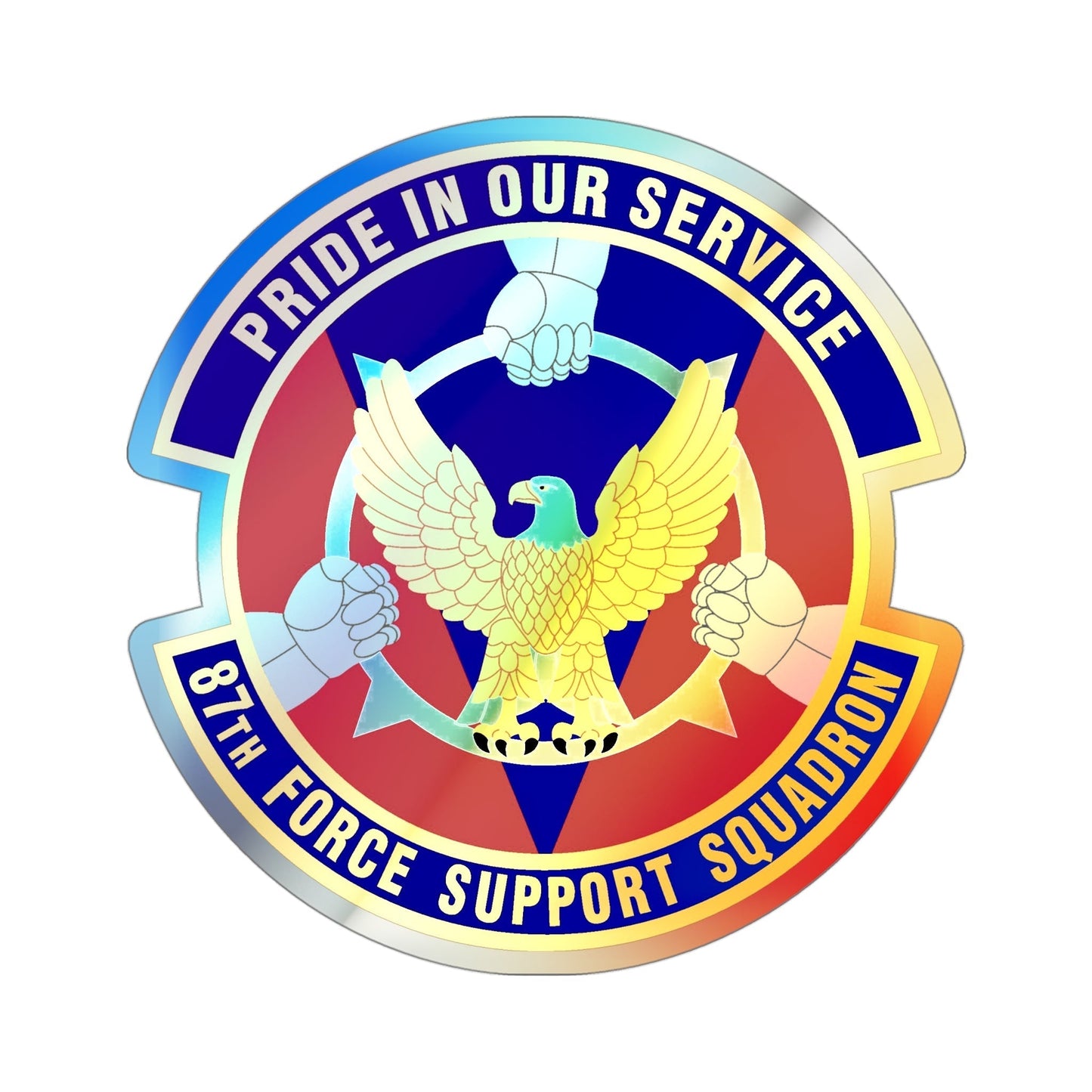 87 Force Support Squadron AMC (U.S. Air Force) Holographic STICKER Die-Cut Vinyl Decal-4 Inch-The Sticker Space