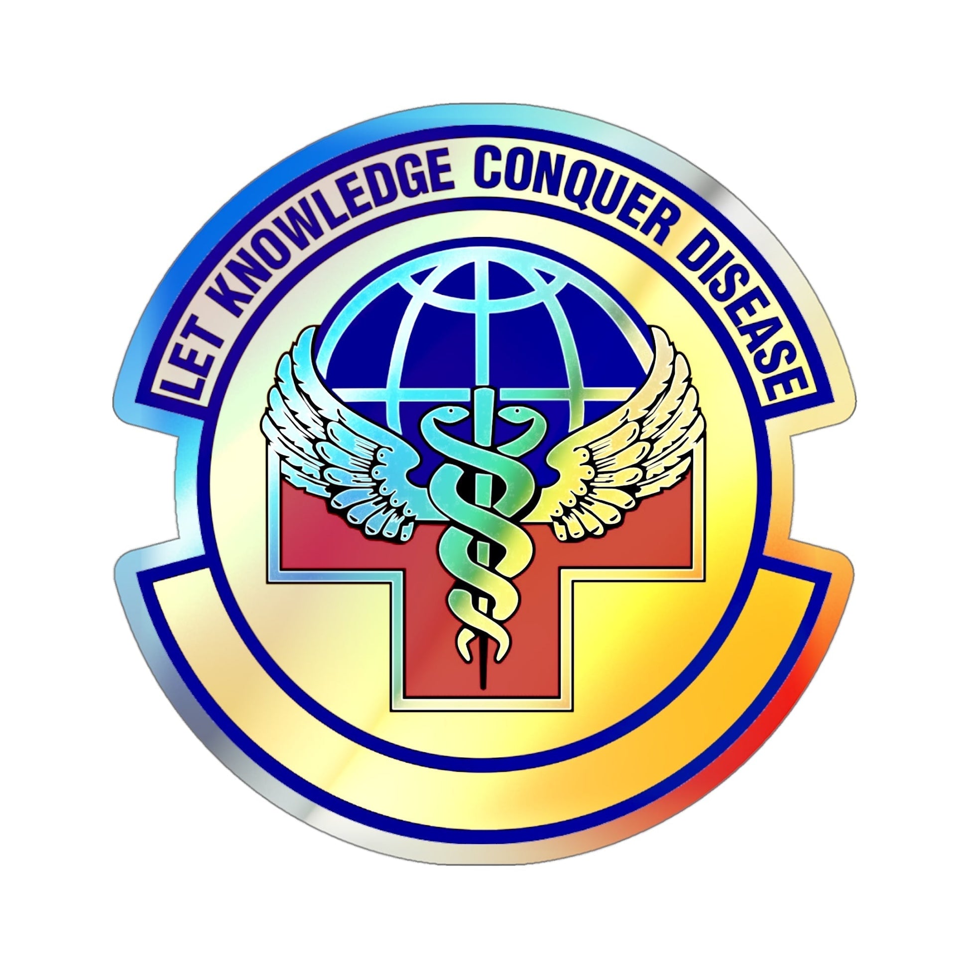 87 Healthcare Operations Squadron AMC (U.S. Air Force) Holographic STICKER Die-Cut Vinyl Decal-4 Inch-The Sticker Space