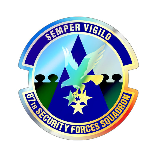 87 Security Forces Squadron AMC (U.S. Air Force) Holographic STICKER Die-Cut Vinyl Decal-6 Inch-The Sticker Space
