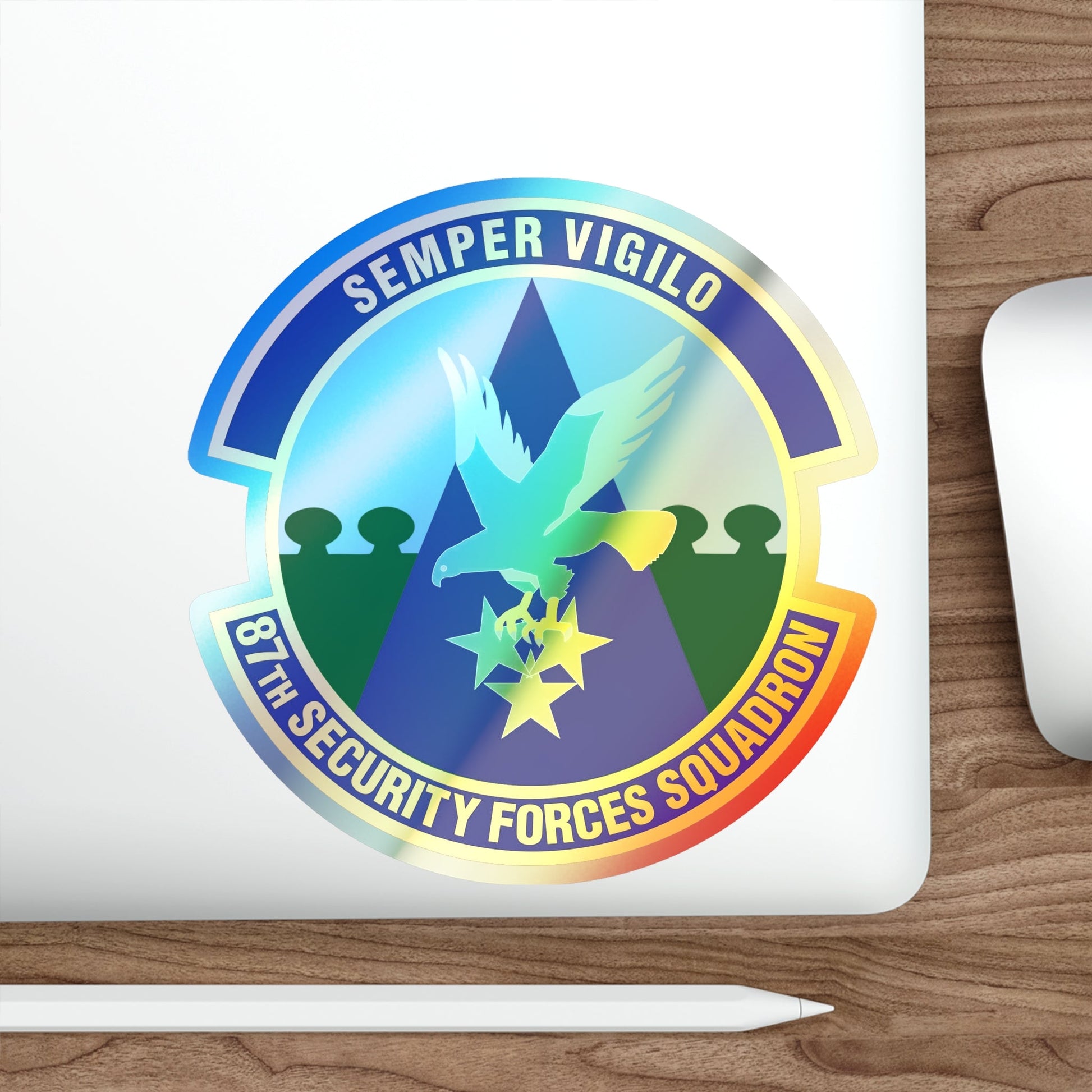 87 Security Forces Squadron AMC (U.S. Air Force) Holographic STICKER Die-Cut Vinyl Decal-The Sticker Space