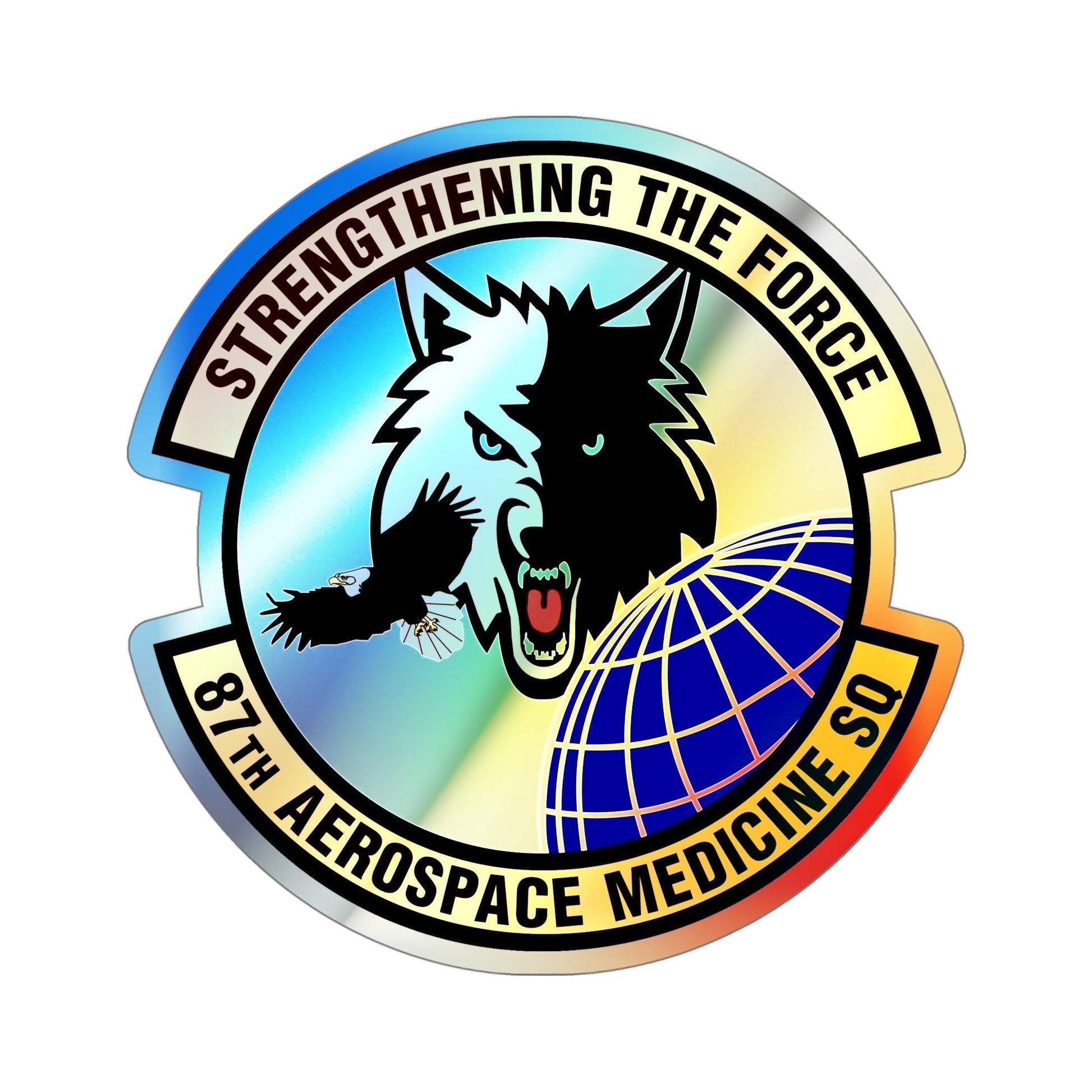 87th Aerospace Medicine Squadron (U.S. Air Force) Holographic STICKER Die-Cut Vinyl Decal-5 Inch-The Sticker Space