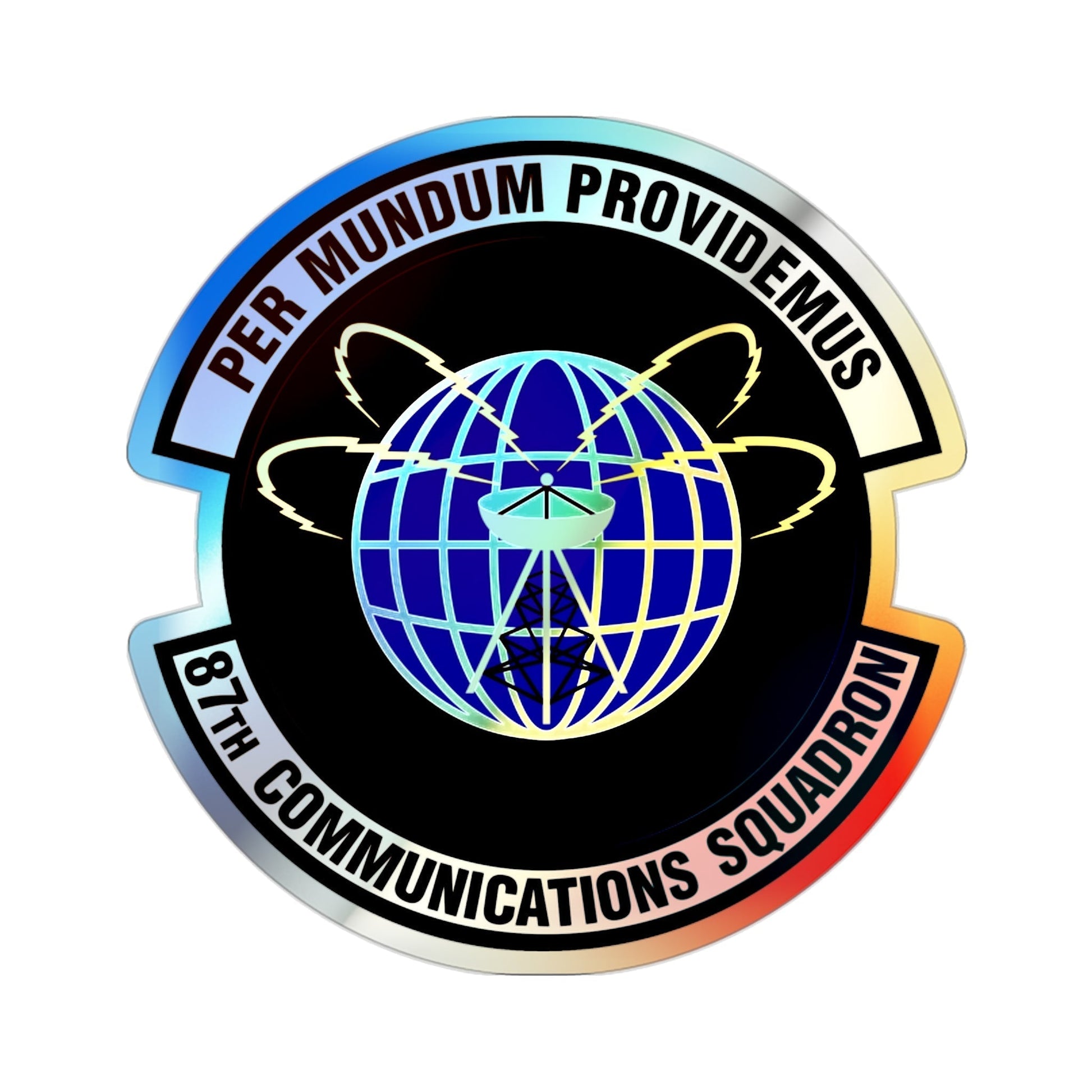87th Communications Squadron (U.S. Air Force) Holographic STICKER Die-Cut Vinyl Decal-2 Inch-The Sticker Space