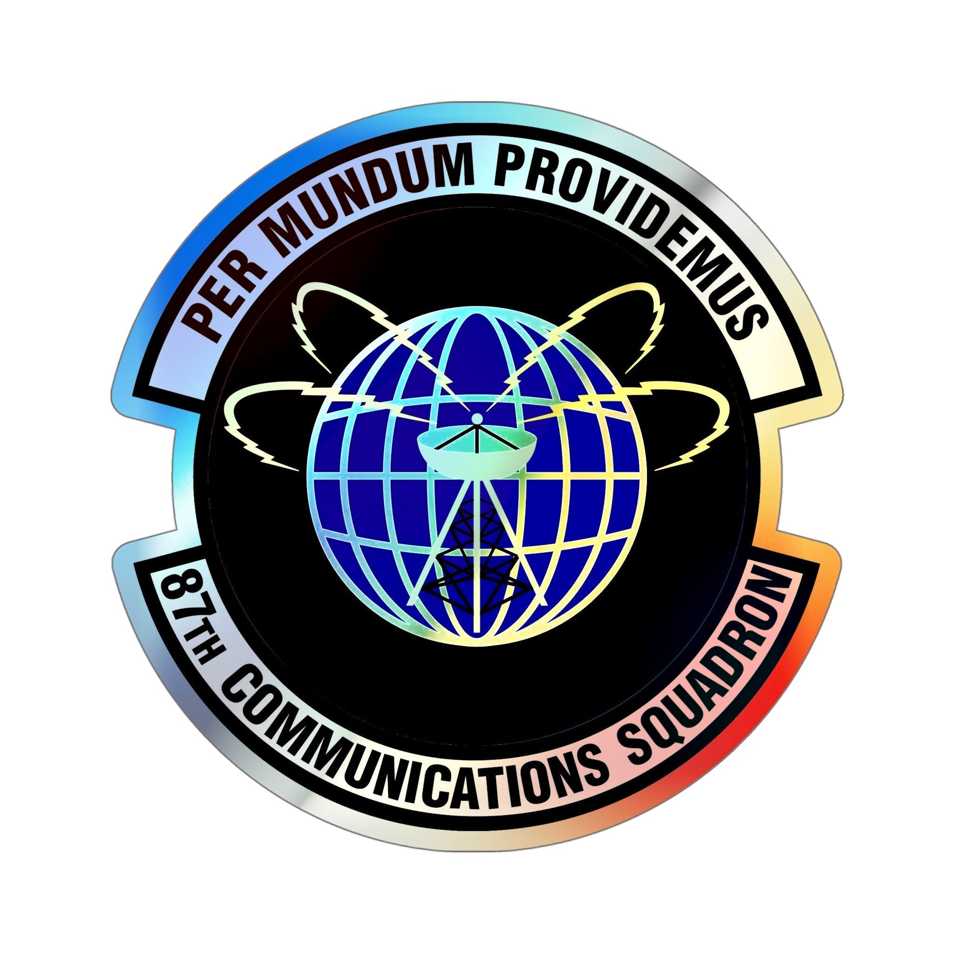 87th Communications Squadron (U.S. Air Force) Holographic STICKER Die-Cut Vinyl Decal-6 Inch-The Sticker Space