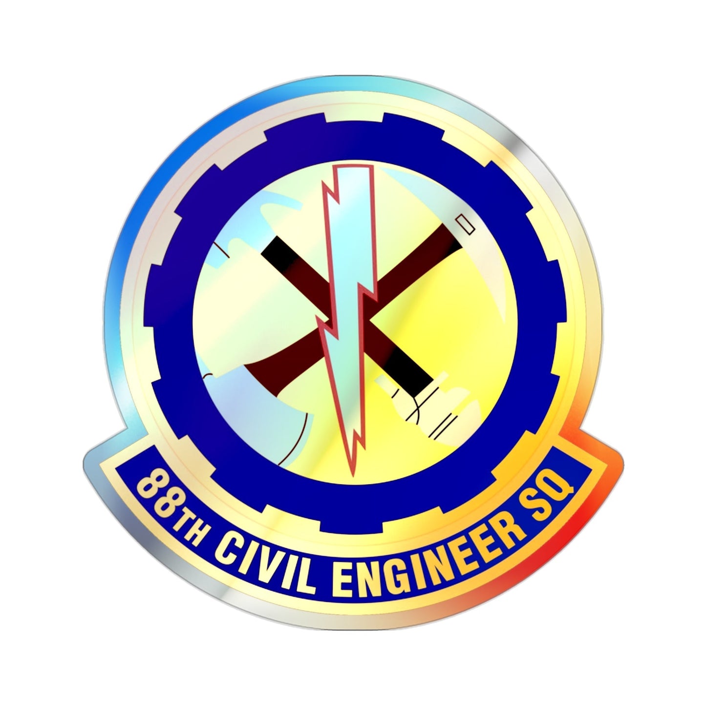88 Civil Engineer Squadron AFMC (U.S. Air Force) Holographic STICKER Die-Cut Vinyl Decal-2 Inch-The Sticker Space