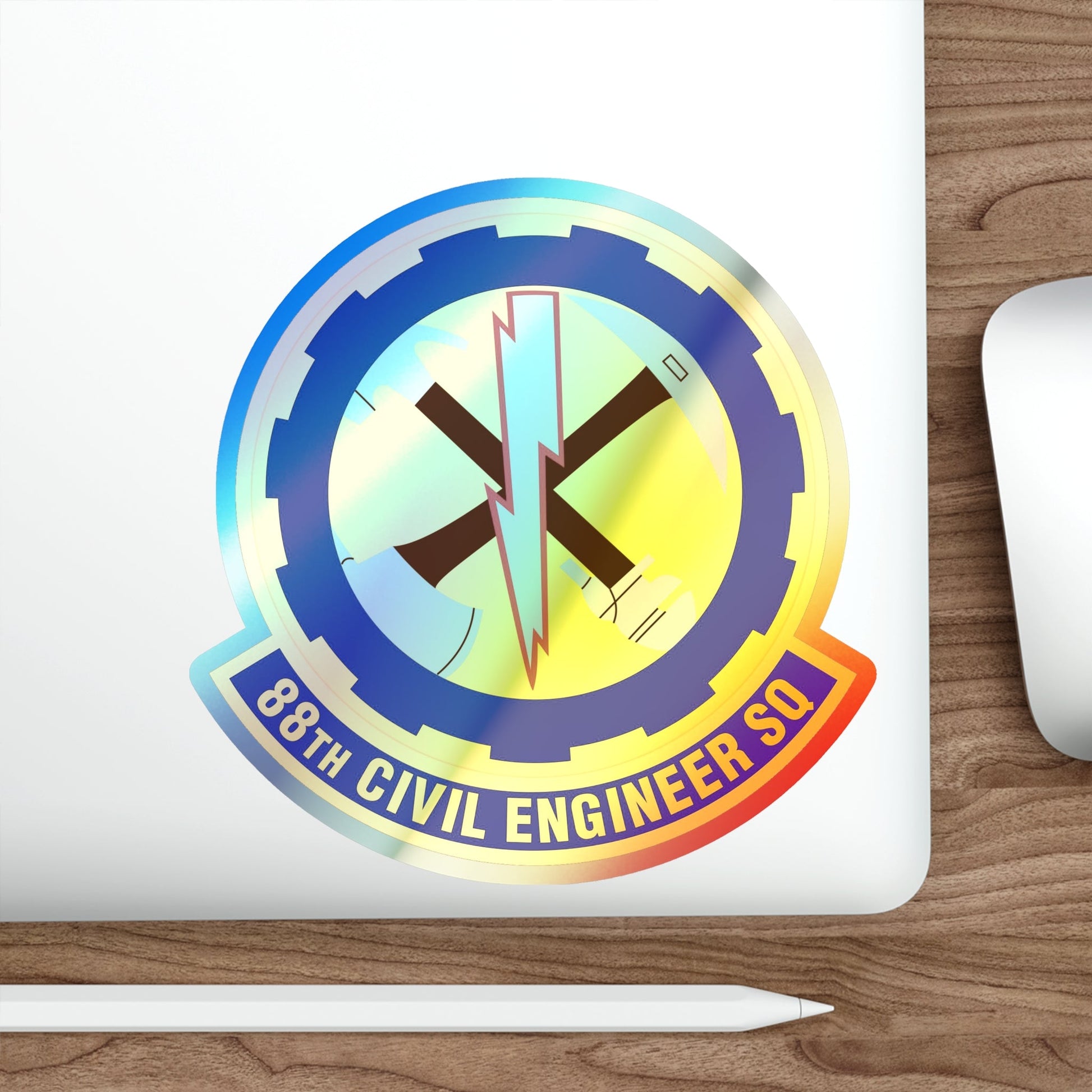 88 Civil Engineer Squadron AFMC (U.S. Air Force) Holographic STICKER Die-Cut Vinyl Decal-The Sticker Space