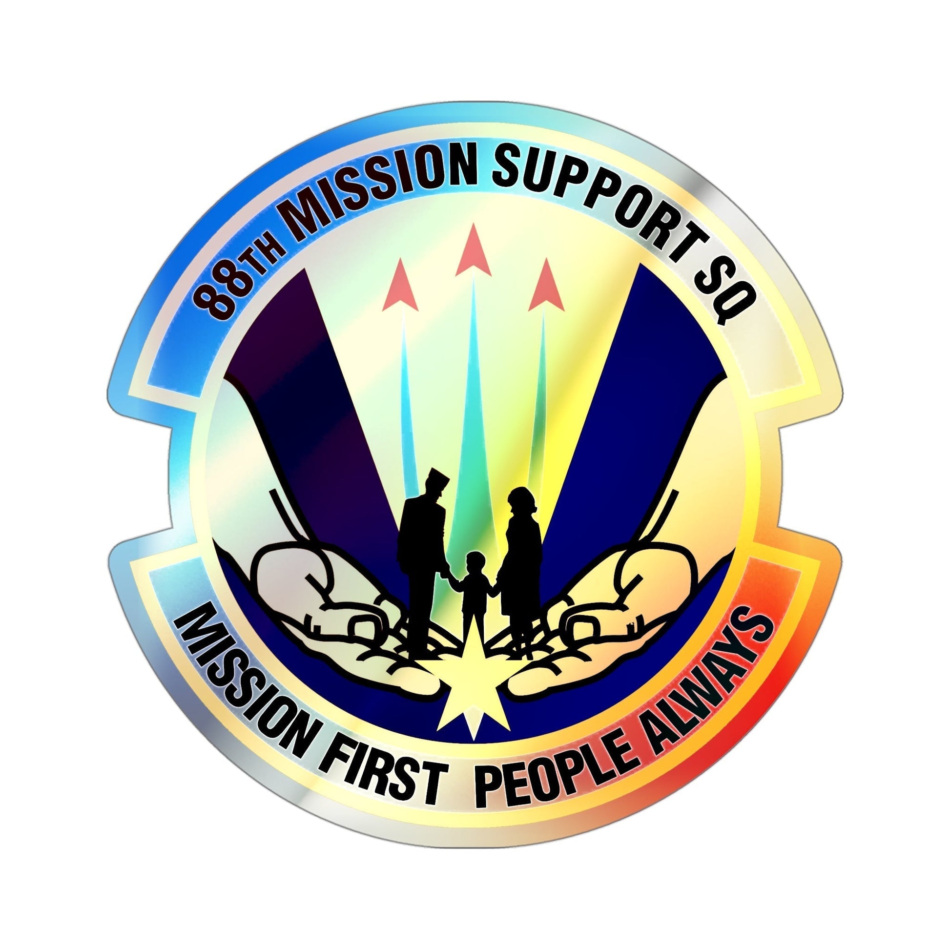 88th Mission Support Squadron (U.S. Air Force) Holographic STICKER Die-Cut Vinyl Decal-4 Inch-The Sticker Space