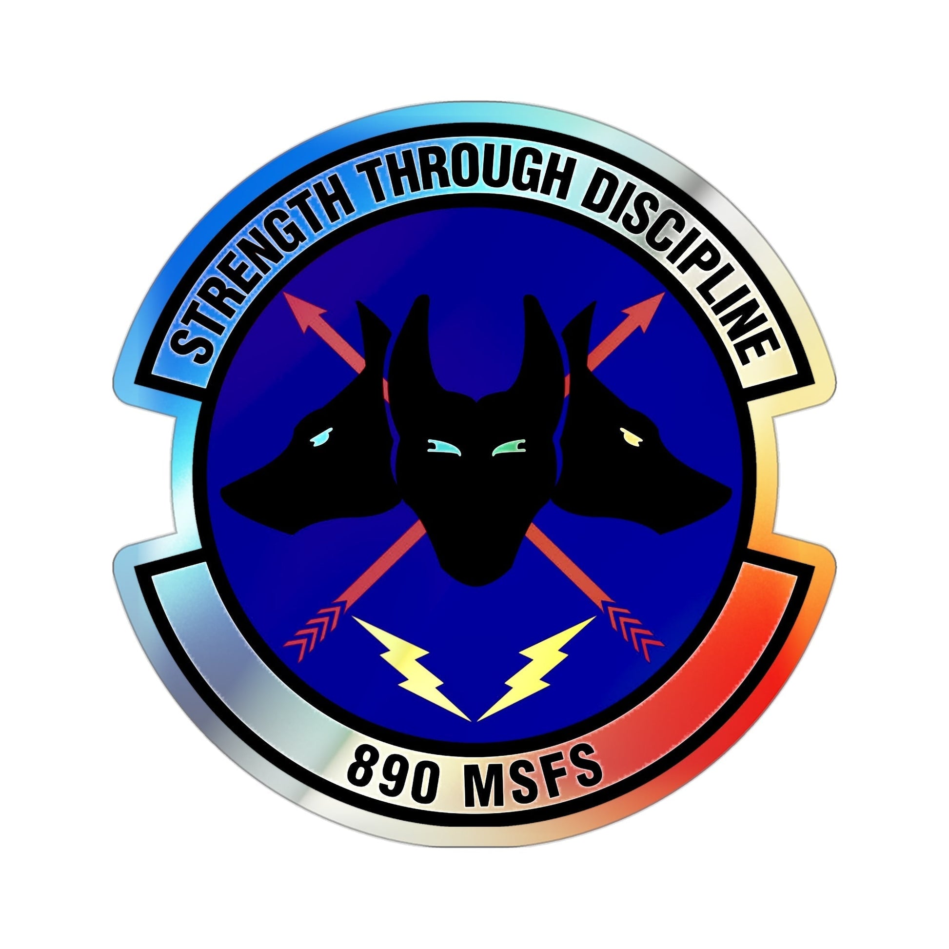 890 Missile Security Forces Squadron AFGSC (U.S. Air Force) Holographic STICKER Die-Cut Vinyl Decal-3 Inch-The Sticker Space