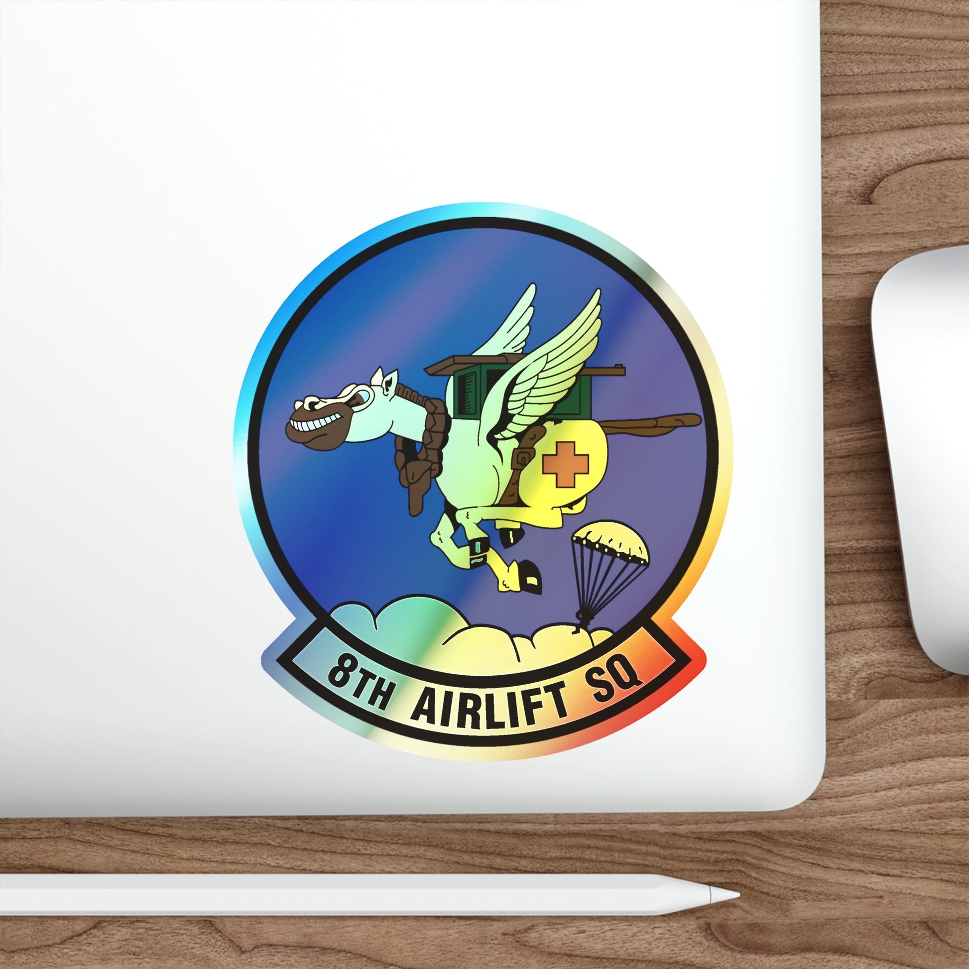 8th Airlift Squadron (U.S. Air Force) Holographic STICKER Die-Cut Vinyl Decal-The Sticker Space
